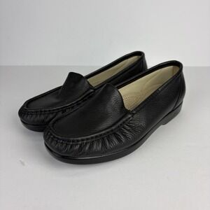 SAS  Tripad Comfort Black Leather Loafers women's size 9WW Made in USA